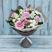 Букет цветов из:  Герберы, Альстромерии и Хризантемы в Липовцах