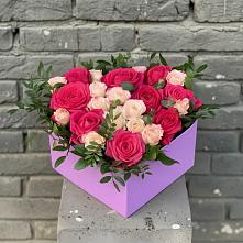 Цветочная композиция из Розы в коробке в Липовцах