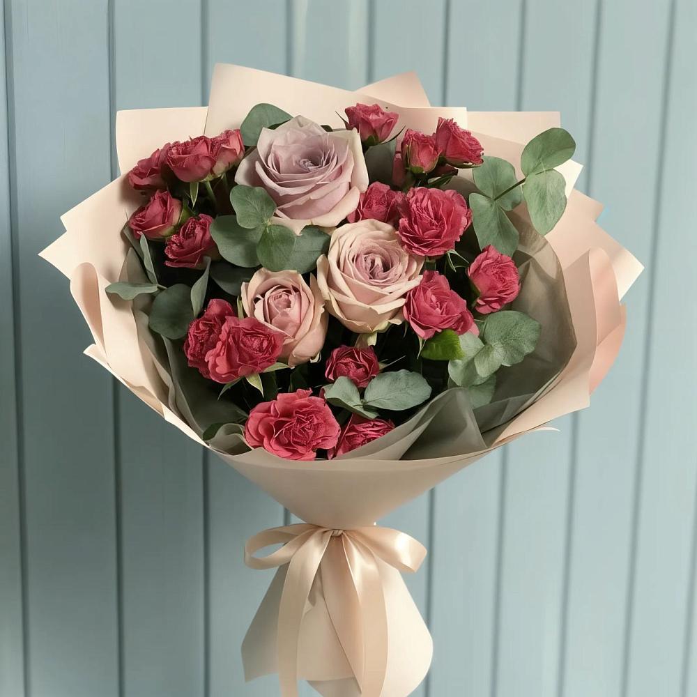 Букет цветов из: Гвоздики и Розы в Липовцах