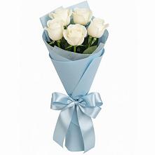 Букет 5 Белых роз Проуд в Липовцах