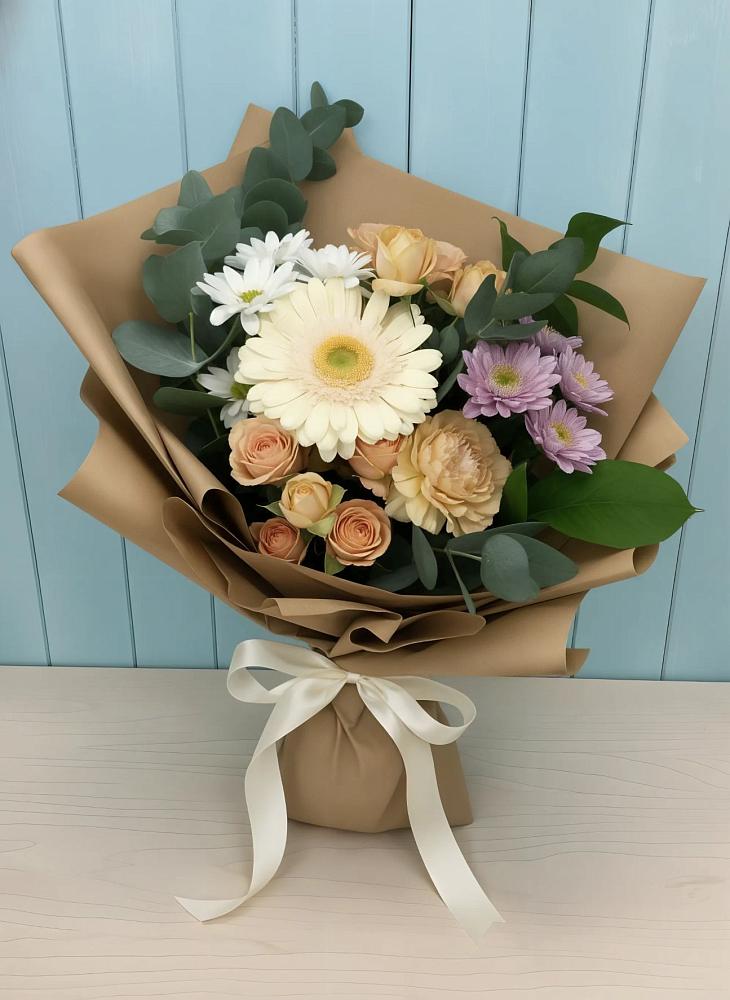 Букет цветов из: Герберы и Хризантемы в Липовцах