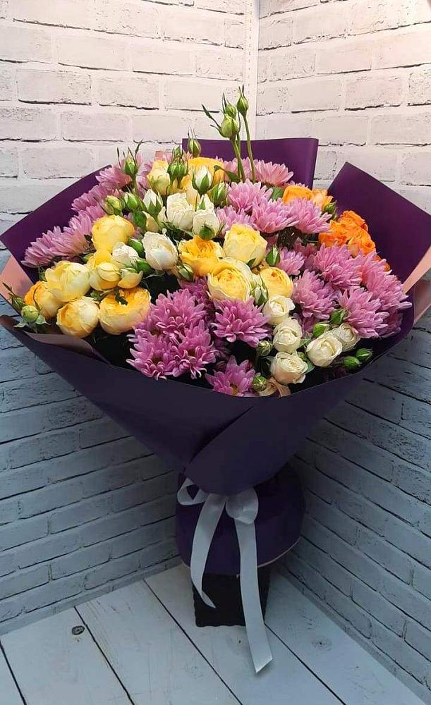 Букет цветов из: Хризантемы и Розы в Липовцах