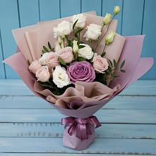 Букет цветов из:  Розы и Лизиантусы #REPLACE_PRED# Липовцах