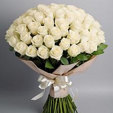 Букет 101 беля роза Белоснежка в Липовцах