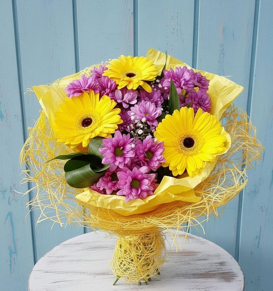 Букет цветов из: Хризантемы и Герберы в Липовцах