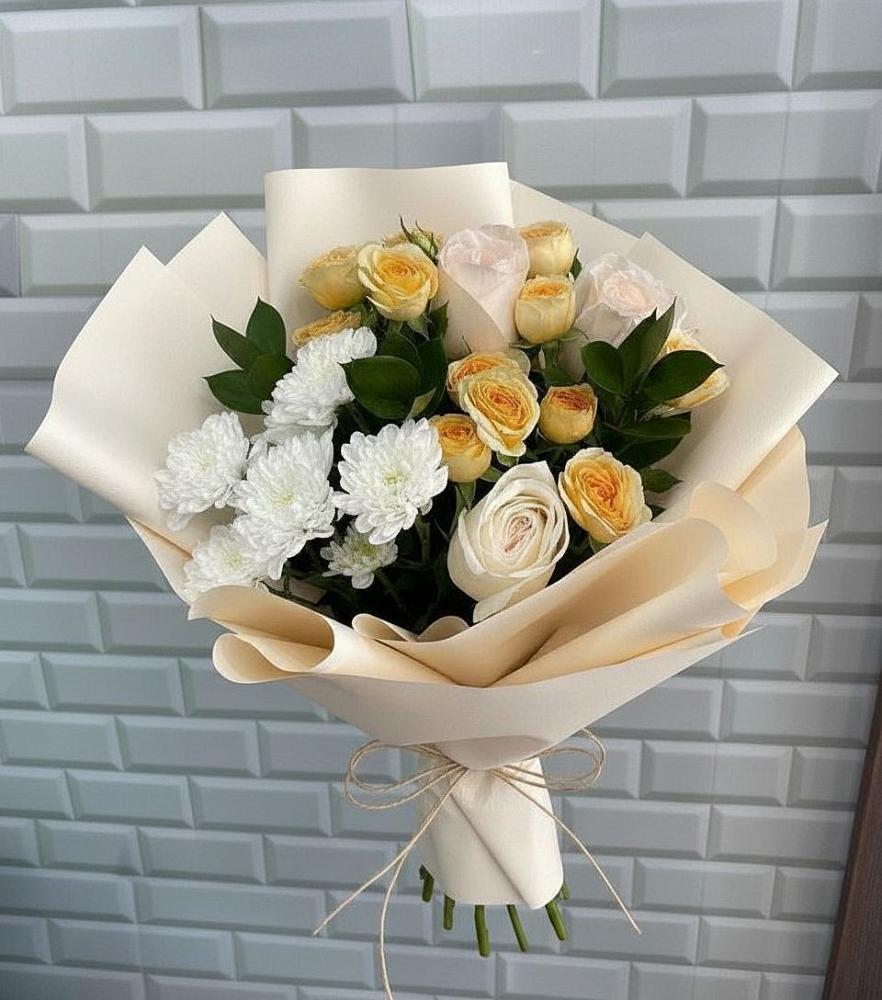Букет цветов из: Розы и Хризантемы в Липовцах