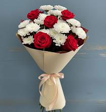 Букет цветов из:  Розы и Хризантемы в Липовцах