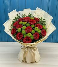 Букет цветов из:  Розы и Хризантемы в Липовцах