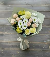 Букет цветов из:  Альстромерии, Розы и Хризантемы в Липовцах