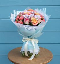 Букет цветов из:  Хризантемы и Розы в Липовцах